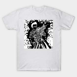 the midnight soldier commando ecopop art in warfare T-Shirt